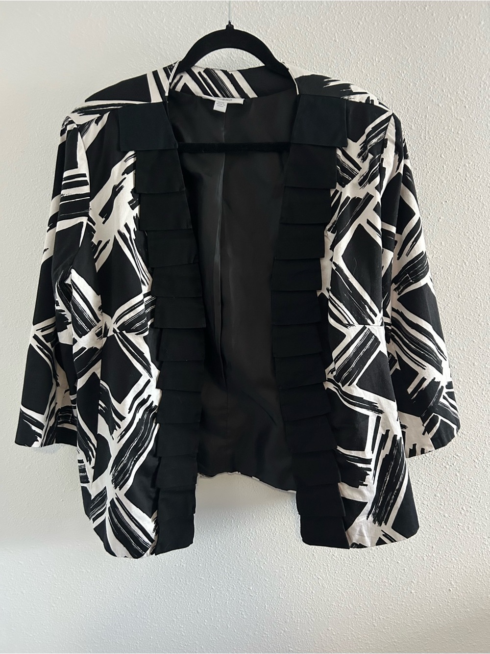 dressbarn Black and White Patterned Jacket